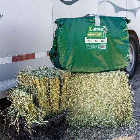 standlee Organic Alfalfa Grab & Go Compressed Hay Bale, Organic Alfalfa for Horses & Livestock, 50 lbs in Kuwait