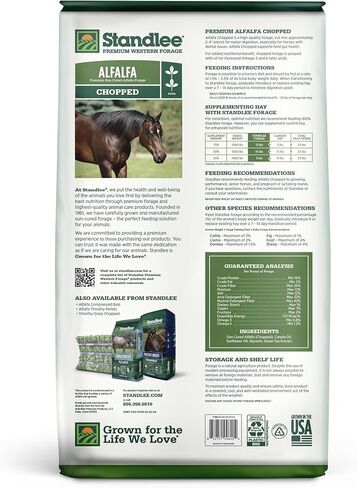 standlee Alfalfa Chopped Hay, Alfalfa Hay for Horses & Livestock, 35 lbs in Kuwait