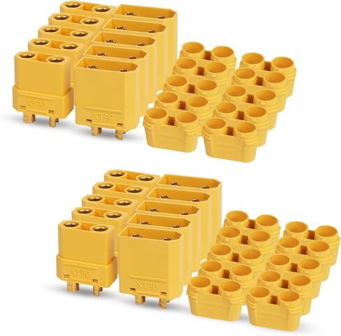 TMH 10 Pairs XT90 Connector with Heat Sheath XT-90 Male Female Bullet Connectors Power Plugs for RC Lipo Battery Motor (Pack of 20) in Saudi Arabia