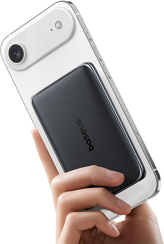 Baseus Picogo Power Bank، شاحن محمول MagSafe 0.3 بوصة فائق النحافة 5000 مللي أمبير في الساعة مع كابل USB-C مضفر، حزمة بطارية مغناطيسية بحجم البطاقة، شاحن لاسلكي سريع من سبيكة لهاتف iPhone 16/15/14/13/12، خفيف الوزن in Saudi Arabia