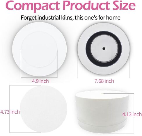 Alolti Microwave Kiln for Clay Pottery with 50 Pcs Kiln Paper, 7.7"Microwave Glass Kiln for Glass Fusing DIY, Mini Small Kiln Kits Jewelry Tools for Beginners at Home in Saudi Arabia