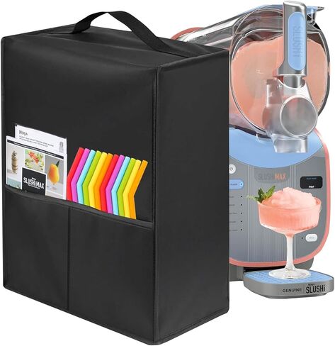 غطاء آلة Slushie لجهاز Ninja SLUSHI Max FS605، نايلون سميك عالي التحمل للحماية - مقاوم للماء والغبار، متعدد الجيوب، غطاء لصانع المشروبات المجمدة الذكية Ninja SLUSHI Max XXL (أسود) in Kuwait