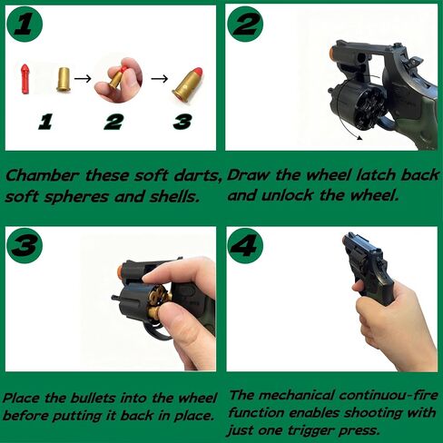 Toy Revolver Gun, Educational Model Toys, Soft Bullet Toy, Gifts for Ages 14+ in Saudi Arabia