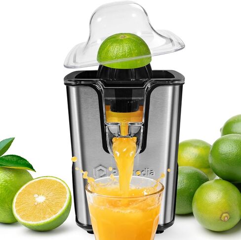 عصارة حمضيات كهربائية من الفولاذ المقاوم للصدأ - عصارة برتقال بقدرة 40 وات مع فوهة قابلة للتعديل مضادة للتنقيط ومخاريط لليمون والليمون الحامض والجريب فروت - عصارة عكسية تلقائية لعصير الفاكهة الطازجة in Kuwait