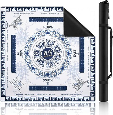 Ghouse Mahjong Mat,32.3''X32.3''Non-Slip Noise Reduction Mahjong Mat - Waterproof Foldable Game Table Cover with 1 Carrying Bag for Mahjong,Poker,Card Games, Board Games, Dominoes(Blue) in Saudi Arabia
