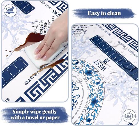 Ghouse Mahjong Mat,32.3''X32.3''Non-Slip Noise Reduction Mahjong Mat - Waterproof Foldable Game Table Cover with 1 Carrying Bag for Mahjong,Poker,Card Games, Board Games, Dominoes(Blue) in Saudi Arabia