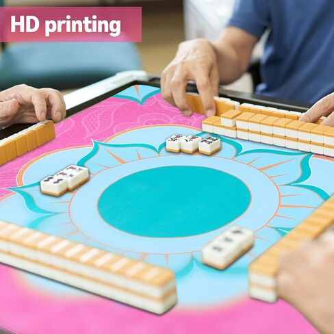 حصيرة Breling Mahjong للطاولة، 31. غطاء طاولة Mahjong مضاد للانزلاق وتقليل الضوضاء، بساط ألعاب كبير مع حقيبة حمل للبوكر والدومينو وألعاب البطاقات واللوح (ماندالا) in Kuwait