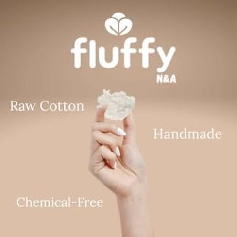 حشو قطن طبيعي رقيق - 4 عبوات (1 رطل لكل واحدة، 4 رطل إجمالي) - حشوة من ألياف القطن الناعمة والرقيقة والخام لحشو الوسائد، والحرف اليدوية، والدمى، واللحف والمفروشات - صديقة للبيئة وخالية من المواد الكيميائية in Kuwait