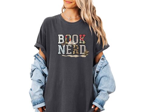 Comfort Colors, Book Nerd Shirt, Bookworm Graphic Tee, Vintage Floral Reader Shirt, Gift For Readers in Saudi Arabia