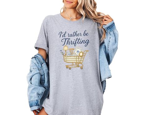 I'd Rather Be Thrifting Shirt, Thrifter Crewneck, Gift For Antique Lover, Flea Market Shirt in Saudi Arabia