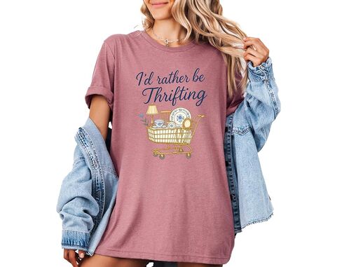 I'd Rather Be Thrifting Shirt, Thrifter Crewneck, Gift For Antique Lover, Flea Market Shirt in Saudi Arabia