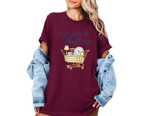 I'd Rather Be Thrifting Shirt, Thrifter Crewneck, Gift For Antique Lover, Flea Market Shirt in Saudi Arabia