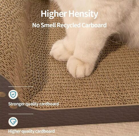 أريكة MeowHaus Modern Cat Scratcher Sofa، أريكة من الورق المقوى، مقاس 26.7 × 11.8 × 9.4 بوصة، أثاث داخلي للقطط in Kuwait