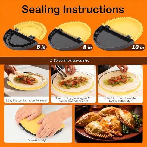 3-in-1 Tortilla Sealer, Multi-Functional Quesadilla Maker, Tortilla Crimper for Tacos, Enchiladas, Pasties, Sandwich, Pie,Adjustable Size, For 6"-8"-10" Crust in Saudi Arabia