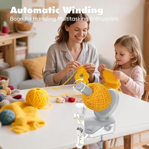 Electric Yarn Ball Winder - Automatic Wool Yarn Spinner with Stepless Speed & Strong Tension, Compact Wool Winder for Knitting Crocheting, Yarn Cake Maker (White) in Saudi Arabia