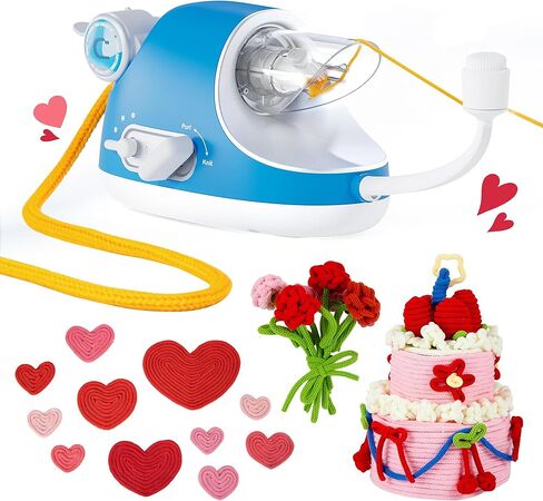 Caydo Automatic i Cord Knitting Machine Pro, Electric iCord Knitter for Fast DIY Valentine Crafts, Hands-Free Yarn Knitter to Make Flower Handicrafts & Romantic Gift, Ideal Present for Valentine's Day in Kuwait