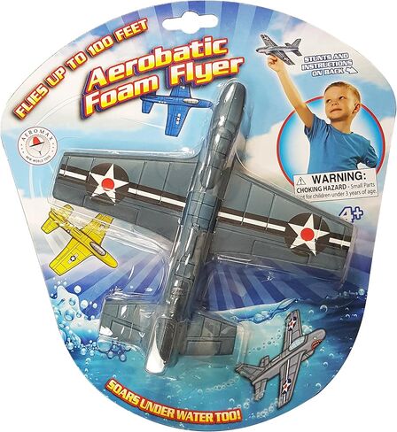 Aeromax Aerobatic Foam Flyer Shark Bite Edition Airplane, Grey/Silver in Saudi Arabia
