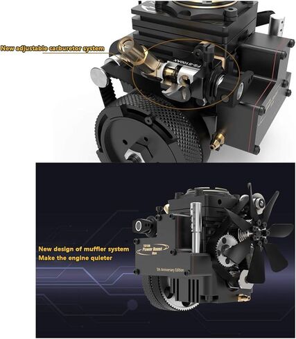 FS-S100AT Single-Cylinder 4-Stroke Nitro Gasoline Engine Model, Transparent Combustion Chamber Internal Combustion Engines, All-Metal Micro RC Engine Power for Car, Boat & Teaching Display in Saudi Arabia