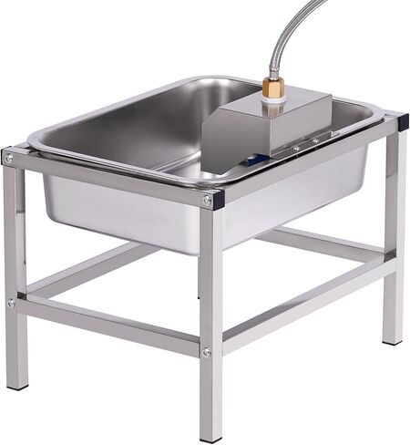 موزع وعاء الماء التلقائي للكلاب 3 جال للكلاب الكبيرة في الهواء الطلق وعاء ماء مرتفع للكلاب مع حامل، سقي الحيوانات الأليفة من الفولاذ المقاوم للصدأ مع صمام تعويم للماشية من سلالات الماعز الكبيرة in Kuwait