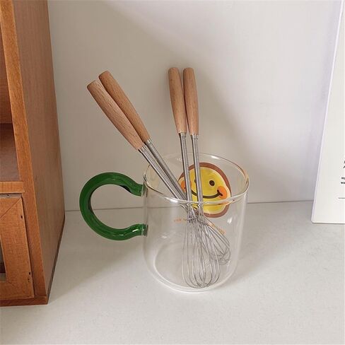 Stainless Steel Egg Whisk - Rotary Hand Mixer with Wooden Handle for Blending Cream, Butter, Sauce, Pancake Batter in Saudi Arabia