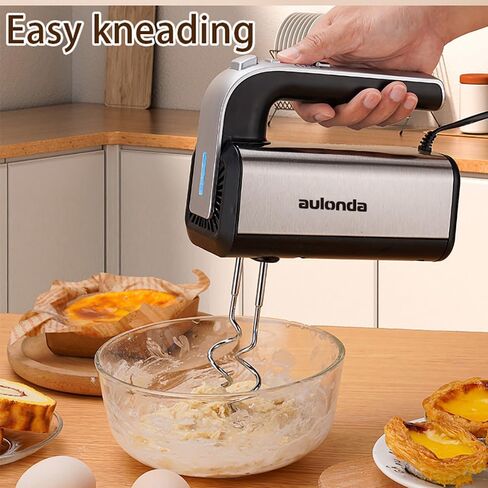 Hand Mixer Electric 5 Speed Kitchen Hand Held Mixer with Turbo Boost,Stainless Steel Performance Hand Mixer Includes 6 Attachments for Easy Whipping Dough, Cream, Cake in Saudi Arabia