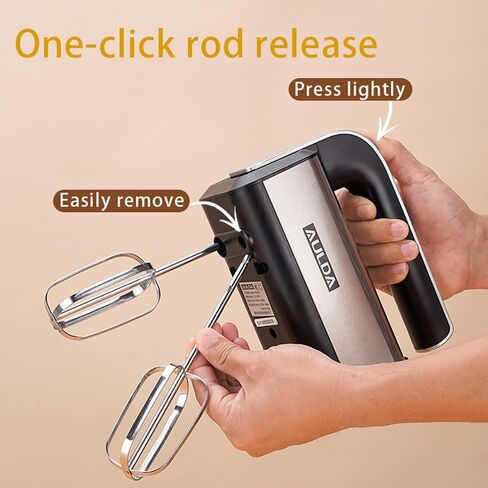 Hand Mixer Electric 5 Speed Kitchen Hand Held Mixer with Turbo Boost,Stainless Steel Performance Hand Mixer Includes 6 Attachments for Easy Whipping Dough, Cream, Cake in Saudi Arabia