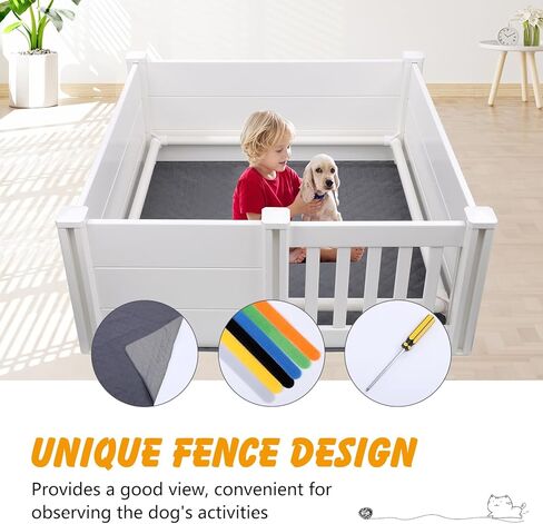 صندوق إنجاب الكلاب مزود بقضبان خنزير ووسادة مقاومة للماء، مقاس 48 × 48 × 18 بوصة، لوازم إنجاب باب قابلة للتعديل للكلاب الصغيرة والمتوسطة in Kuwait