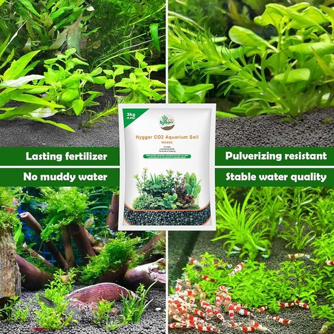 6.6Ib حوض السمك التربة المائية العشب الطين خزان الأسماك Aquascaping حوض السمك الركيزة التربة للنباتات والجمبري، لا حاجة للغسل ولا المياه الموحلة (6.6 جنيه، تربة حوض السمك) in Saudi Arabia