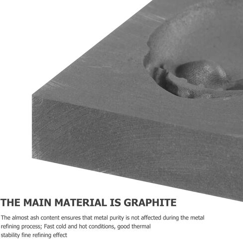 Lurrose Graphite Ingot Mold: High Density Skull Head Graphite Crucible - Casting Mold for DIY Metal Melting for Laboratory and Science Education Use in Saudi Arabia