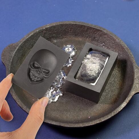 Lurrose Graphite Ingot Mold: High Density Skull Head Graphite Crucible - Casting Mold for DIY Metal Melting for Laboratory and Science Education Use in Saudi Arabia