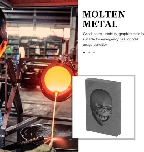 Lurrose Graphite Ingot Mold: High Density Skull Head Graphite Crucible - Casting Mold for DIY Metal Melting for Laboratory and Science Education Use in Saudi Arabia