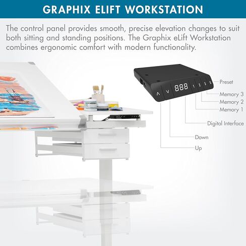 Studio Designs Graphix II, Split Top Height Adjustable Drafting, Drawing Table, eLift in Saudi Arabia