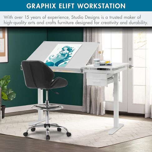 Studio Designs Graphix II, Split Top Height Adjustable Drafting, Drawing Table, eLift in Saudi Arabia