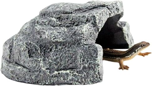Terrarium Rock - Safe Enclosure for Geckos Chameleons Small Reptiles | Sturdy Resin Cave with Realistic Appearance Providing Privacy Basking and Resting Spaces for Pets 4.33x4.92x2.36in in Saudi Arabia