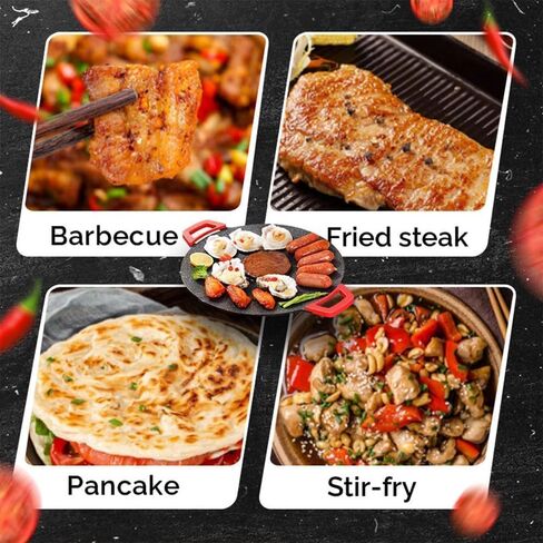 Non-Stick Electric Indoor Grill Pan, 11-15.74in Electric Griddle Nonstick, Multi-functional Korean Electric Indoor Grill, Smokeless Portable Electric Gril (40cm/16in) in Kuwait
