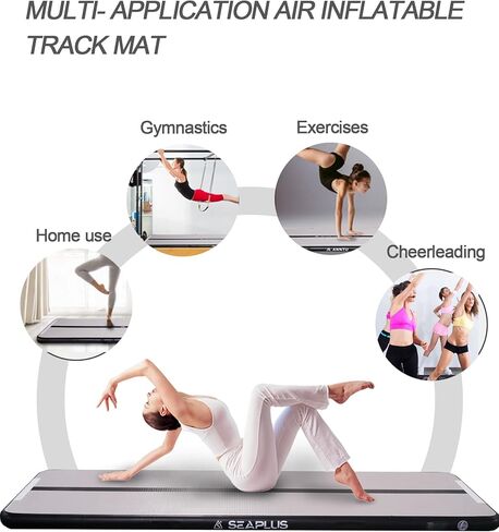 Inflatable Air Gymnastics Mat 10ft Training mat tumbling mat 4 inches Thick with Electric Pump for Home/Gym/Outdoor in Saudi Arabia