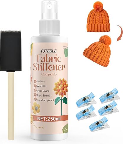 250ml Fabric Stiffener Spray, Stiffen Quick Fabric for Stiffening, Draping, and Shaping Fabrics, Fast Drying, Stiffen Quick, No Flaking & Cracking, Hat Stiffener Spray for Cotton, Canvas, Ribbon in Kuwait