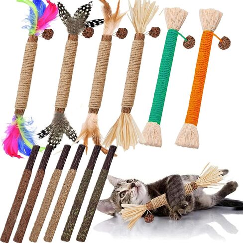 Cat Toys 3Pack Silvervine Chew Stick Kitten Treat Catnip Toy Kitty Natural Stuff Catnip Matatabi for Cleaning Teeth Indoor Dental Snack Interactive in Saudi Arabia