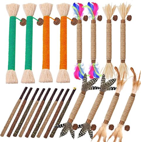 Cat Toys 3Pack Silvervine Chew Stick Kitten Treat Catnip Toy Kitty Natural Stuff Catnip Matatabi for Cleaning Teeth Indoor Dental Snack Interactive in Saudi Arabia