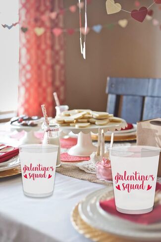 أكواب Aisosiks Galentines Squad، أكواب Happy Galentines Day، ديكورات حفلات يوم Grils Ladies Happy Galentines (16 قطعة، 16 أونصة.) in Saudi Arabia