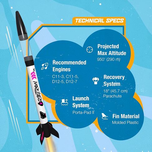 مجموعة صاروخية نموذجية من Estes 7002 Orbitron، مجموعة بناء الصواريخ للمبتدئين STEM للأعمار من 10 سنوات فما فوق in Kuwait