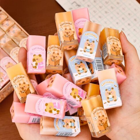 Cartoon Capybara Eraser Random Color Soft Students Sketching Art Erasers School Office Supply Stationery Prize Gifts (10PCS) in Saudi Arabia