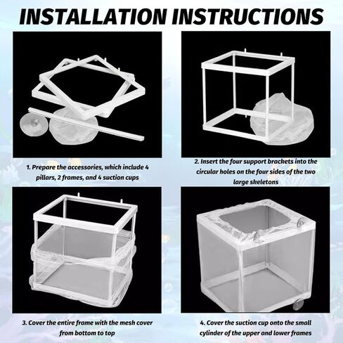2 Pack Fish Breeder Box for Aquarium,Breeder Box for Fish Tank,Breeding Box for Fish Tank,for Aquarium Juvenile Fishes Separation Net Fry Hatchery with Suction Cups in Saudi Arabia