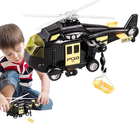 Helicopter Toy with Lights and Sound,Simulation Aircraft Helicopter Toy Model with Light - Aircraft with Movable Propellers for Kindergarten, School, Park, Home in Saudi Arabia