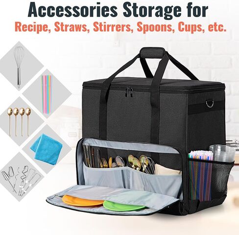 CURMIO Carrying Case Compatible with Ninja SLUSHi Max Machine FS605 Series, Smart Frozen Drink Maker Travel Bag with Bottom Board and Shoulder Strap, Black in Saudi Arabia