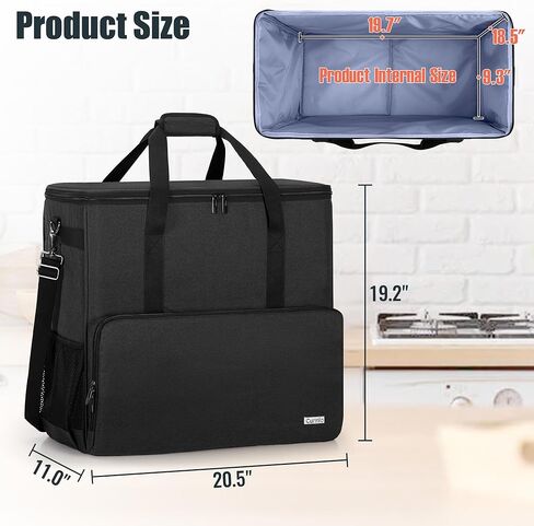 CURMIO Carrying Case Compatible with Ninja SLUSHi Max Machine FS605 Series, Smart Frozen Drink Maker Travel Bag with Bottom Board and Shoulder Strap, Black in Saudi Arabia