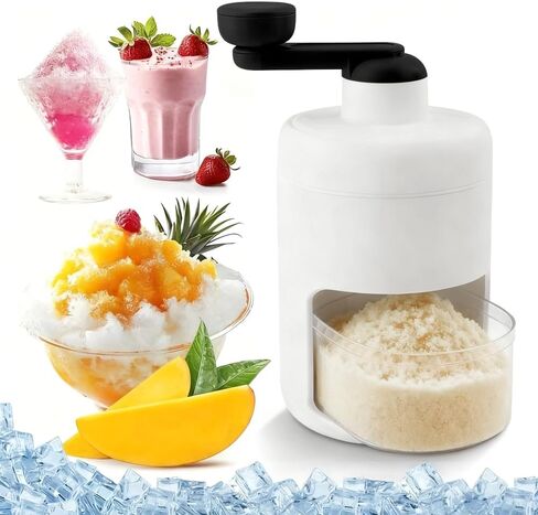 دليل ماكينة حلاقة الثلج الدوارة، شفرة من الفولاذ المقاوم للصدأ، مقبض سريع موفر للعمالة، قاعدة شفط ثابتة وآمنة، للاستخدام المنزلي باستخدام آلة مخروط الثلج لجميع مكعبات الثلج in Kuwait