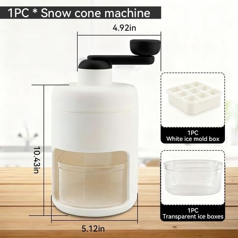 دليل ماكينة حلاقة الثلج الدوارة، شفرة من الفولاذ المقاوم للصدأ، مقبض سريع موفر للعمالة، قاعدة شفط ثابتة وآمنة، للاستخدام المنزلي باستخدام آلة مخروط الثلج لجميع مكعبات الثلج in Kuwait