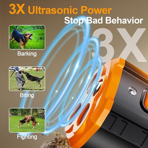 جهاز ردع لحاء الكلاب، درع النباح مع 3X بالموجات فوق الصوتية لإيقاف كلب الجيران أو امتلاكه، آمن، قابل لإعادة الشحن، آمن محمول لتدريب الكلاب في الأماكن المغلقة وفي الهواء الطلق in Kuwait