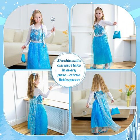 Meland Princess Dress Up for Girls – Light Up Halloween Costume for Girls Age 3-10, Princess Toys for Christmas Birthday Gift in Kuwait
